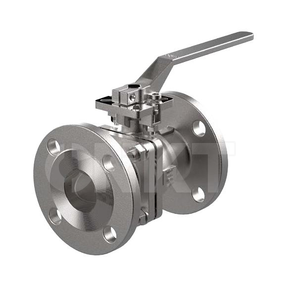 Two-piece high platform flange ball valve