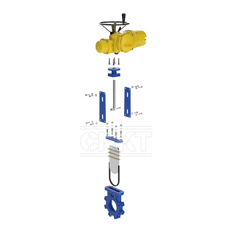 Two-way sealed quincunx electric knife gate valve