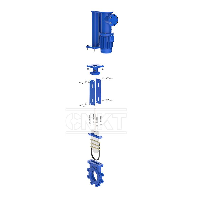 Two-way sealed plum electro - hydraulic knife gate valve