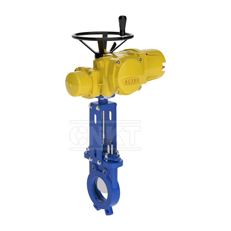 Double-way sealing clamp electric knife gate valve