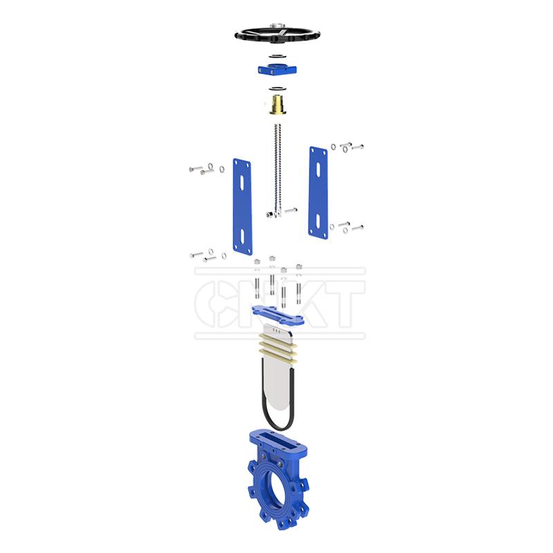 Two-way sealed plum blossom pole knife gate valve