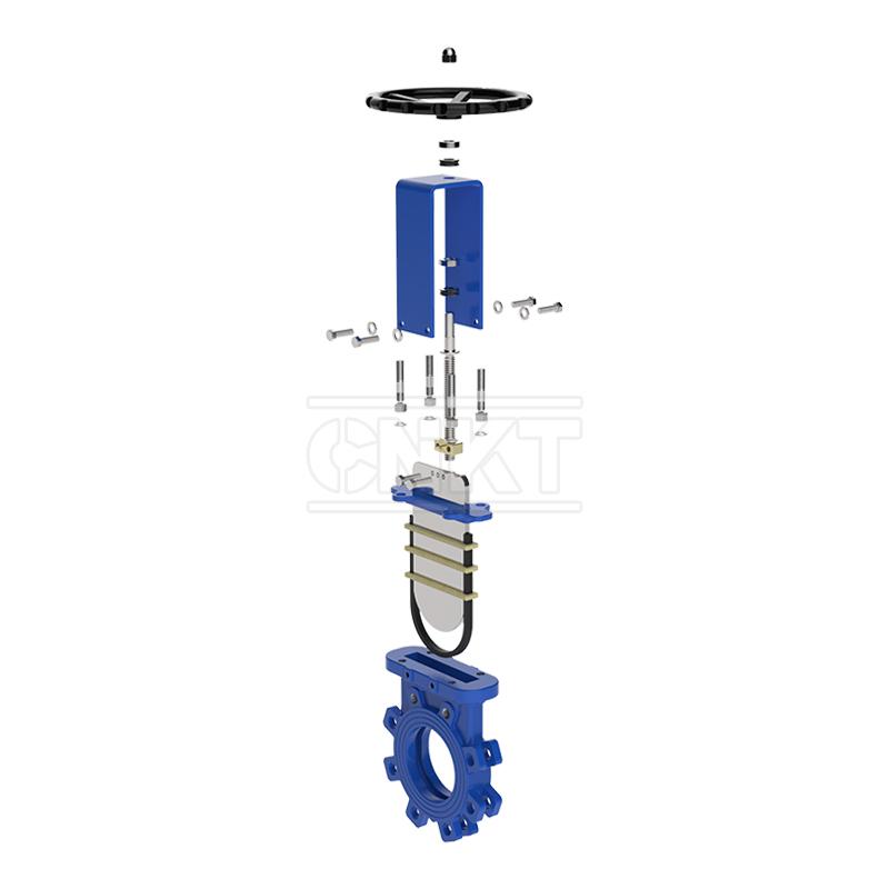 Double-way sealed open - rod manual knife gate valve