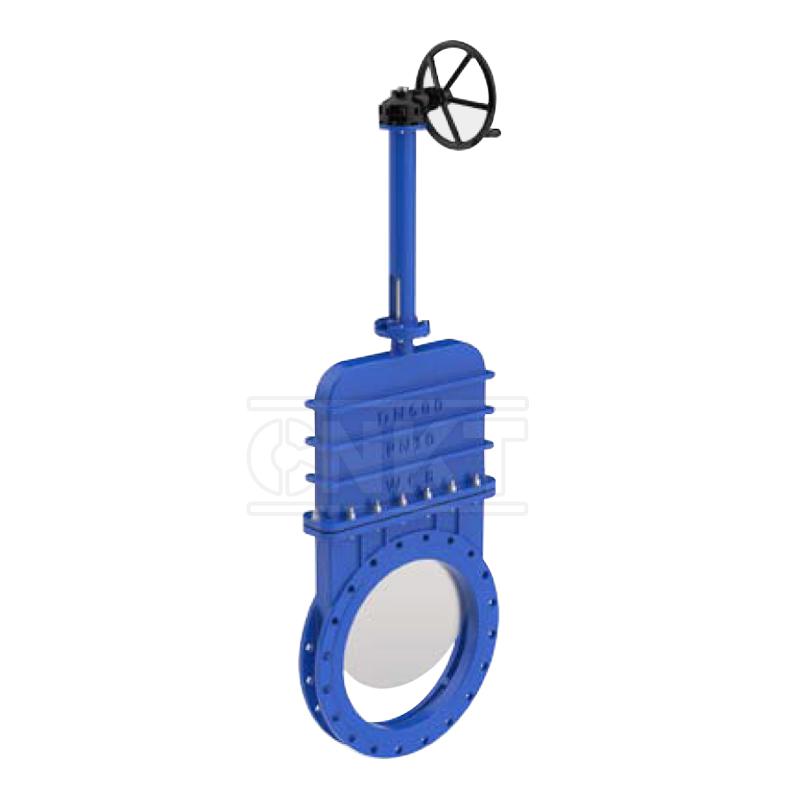 Bevel gear hidden plate one-way sealing knife gate valve