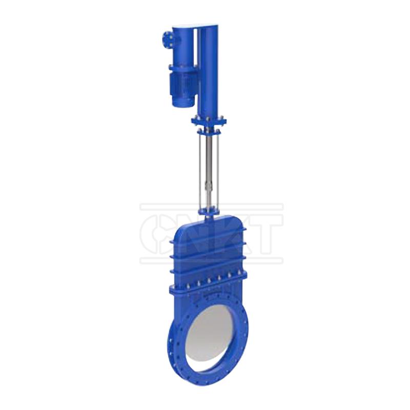 Electrohydraulic moving dark plate one-way sealing knife gate valve