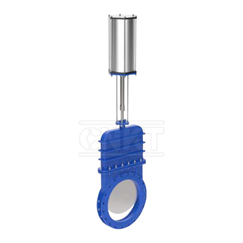 Pneumatic dark plate one-way sealing knife gate valve