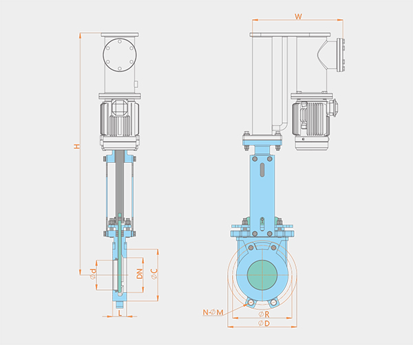 Wafer electro-hydraulic one-way sealing knife gate valve