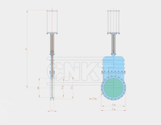 KMZ643x-10c /P pneumatic dark plate one-way sealing knife gate valve