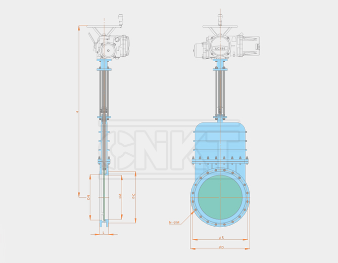 KMZ943x-10c /P electric dark plate one-way sealing gate valve